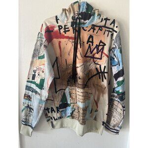 Jean-Michel Basquiat Members Only Art Graffiti Hoodie Size M New Streetwear